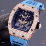 Swiss Quality Replica Richard Mille Goat Mask Automatic Watches Rose Gold